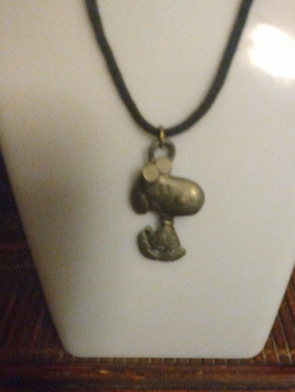 Snoopy Pendant Necklace in Black & Gray Vintage Pewter